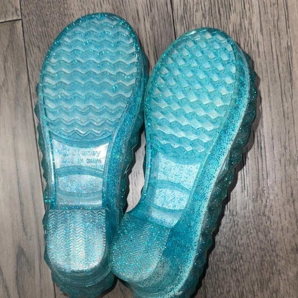 Sparkling glitter light up Blue princess Cinderella Shoes